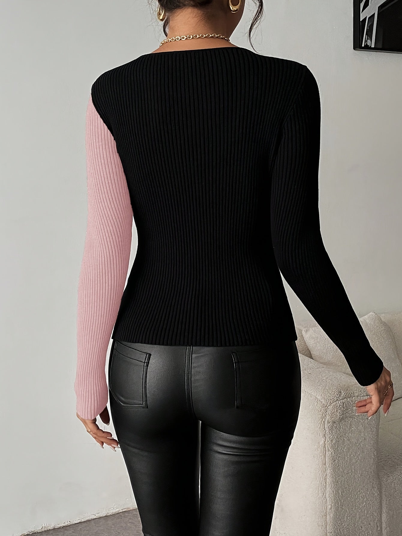 Viscose Blend, Long Sleeve, Solid Color for Spring/Autumn