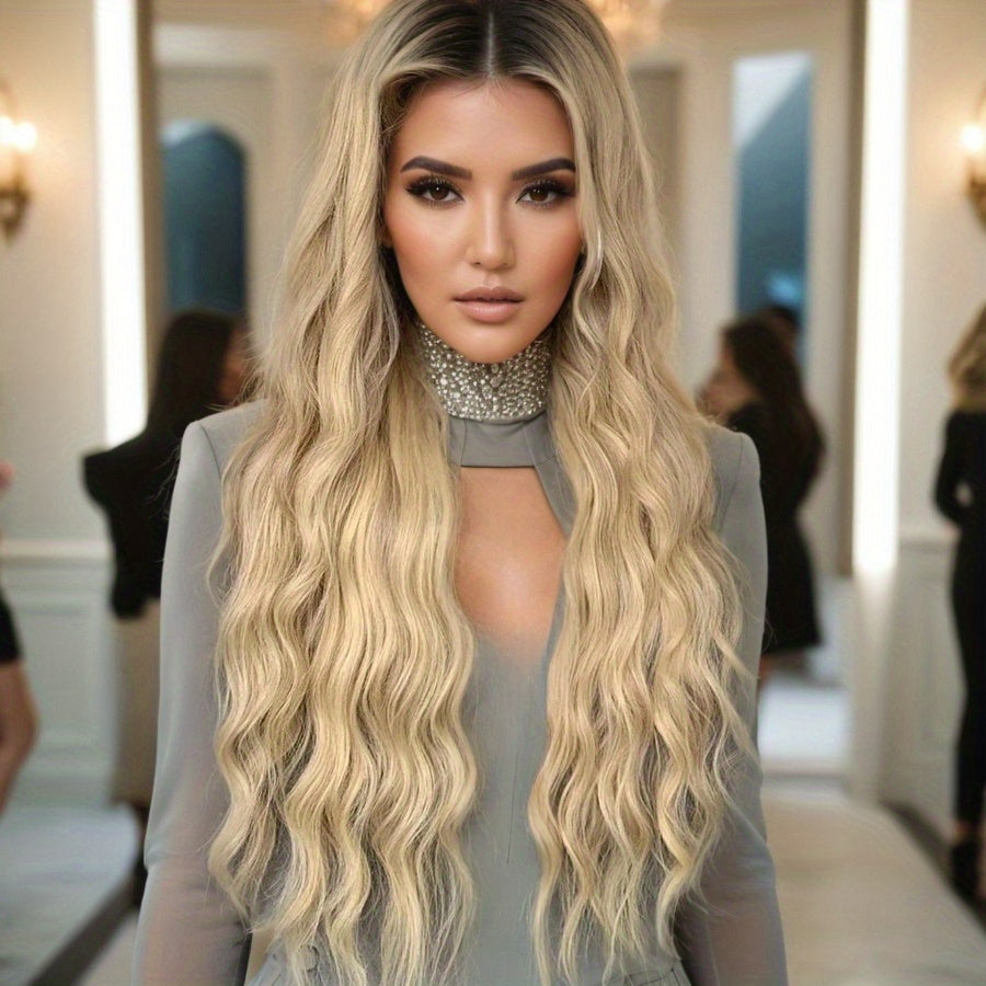 Ombre Blonde to Light Brown 1B24 13x4 HD Transparent Lace Front Wig - Brazilian Remy Human Hair 200% Density Body Wave with Pre-Plucked Natural Hairline & Bleached Knots, Sport Style for Women, Blonde Lace Front Wig, Beauty E