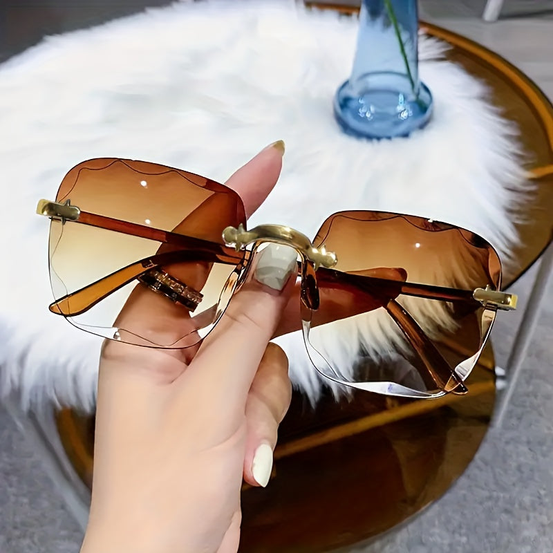 3pcs New Style Frameless Fashion Glasses, Trendy European And American Angular Glasses for Both Men And Women.
