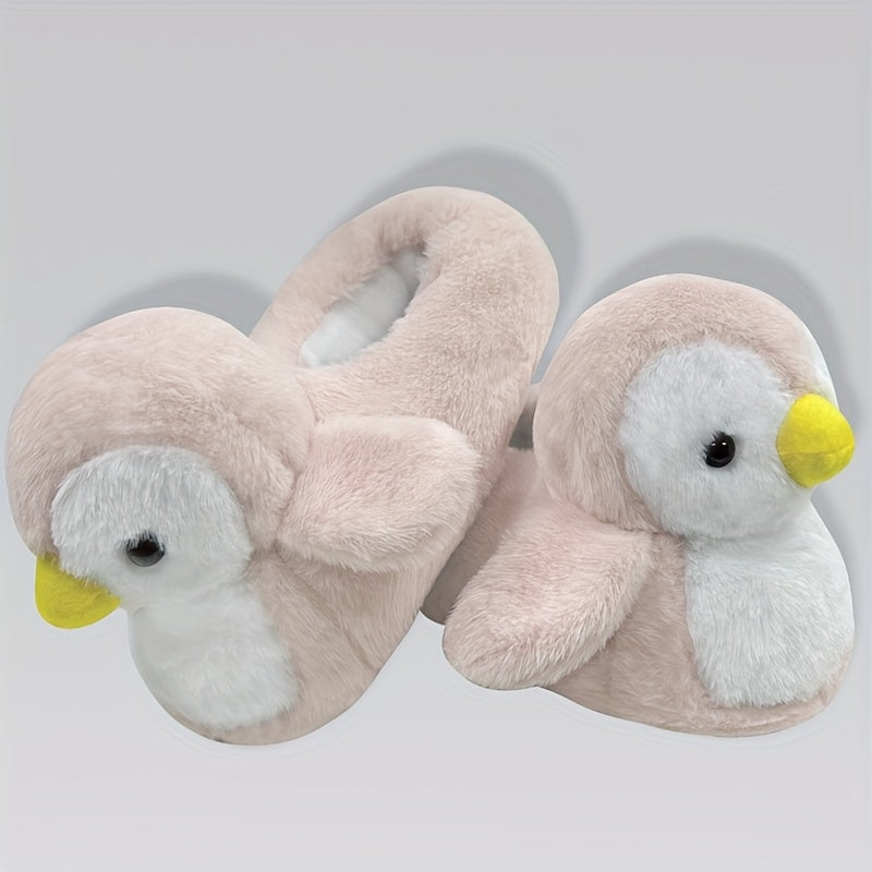 Casual Cartoon Penguin Slippers - Slip-on Fabric House Shoes Cozy Warm Winter Indoor Slippers for All Seasons