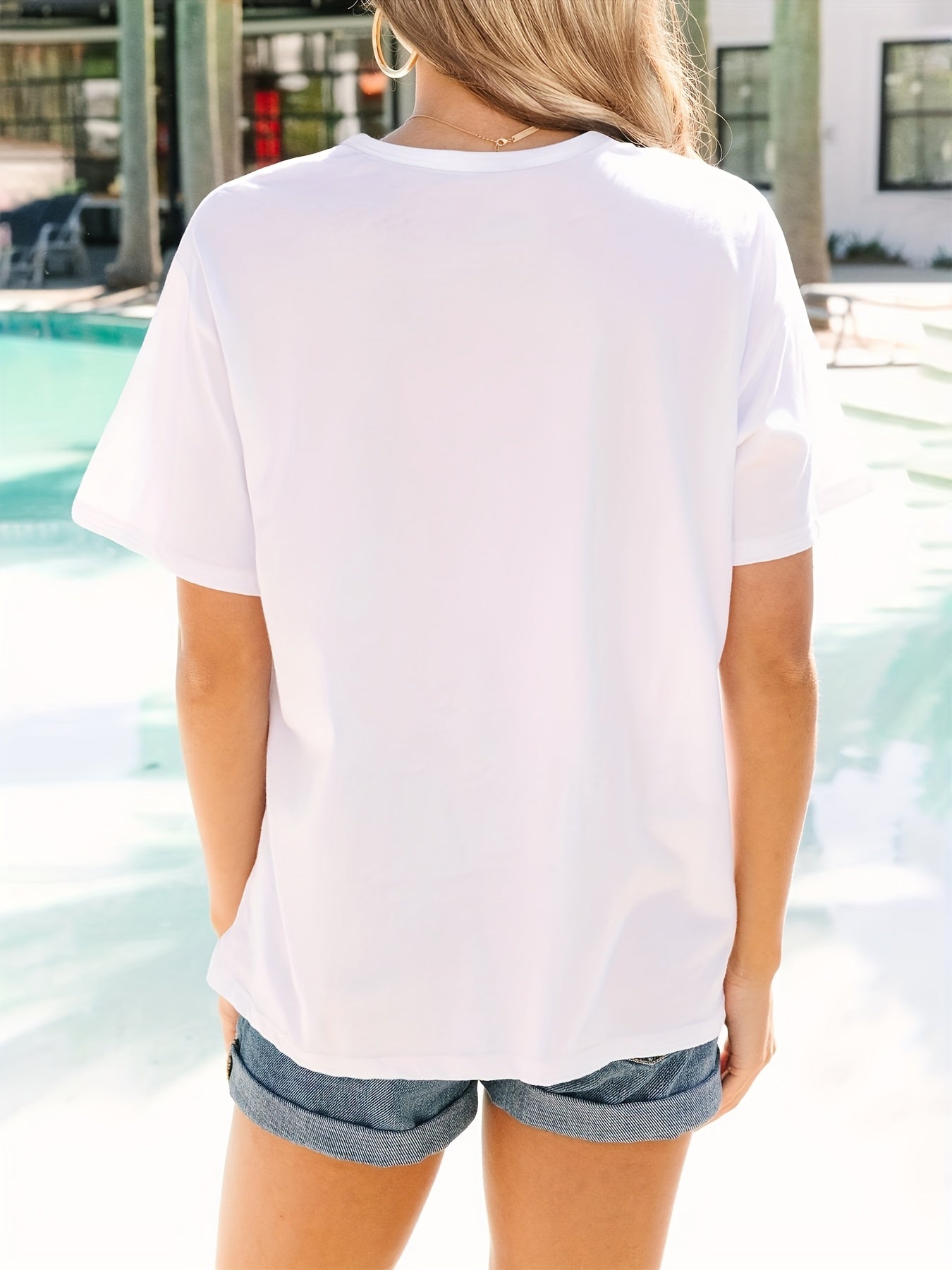 180g T-shirt, Ladies Short Sleeve T-shirt, Printing Trend, Soft And Comfortable Skin-friendly, Refreshing And Simple, Stylish Pullover