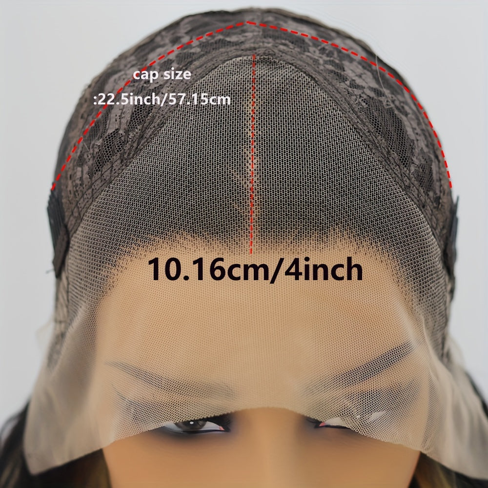 24/32 Inch Curly Wave Lace Front Wig for Women - 13x4 Glueless Deep Part Synthetic Heat Resistant Fiber Wig with, 180% Density Loose Wavy Hairpiece for Halloween Christmas Daily Party Use, Party Hairpiece | Wig | Easy Wear Wi