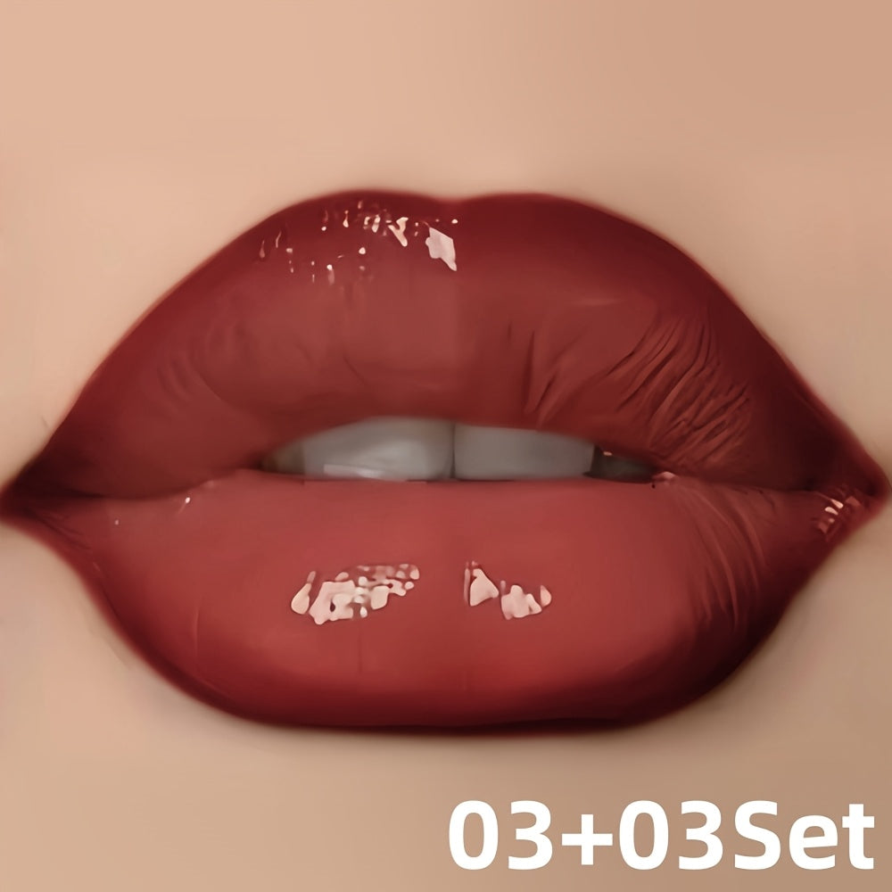 Pudaier Hydrating Lip Gloss & Lip Liner Set - 3D Precision Lip Definition, Dewy Finish for Every Occasion, Long-Lasting Matte Lipstick in Brown, Perfect for All Makeup Styles, Adult Skincare, Everyday Lip Care | Matte Lipstic