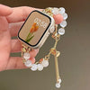 1pc Women's Fashion Cat Eye Stone Bead Bracelet with Adjustable Rope Buckle - Elegant Beaded Design, Versatile Accessory for Watch, Jewelry & Fragrance Display, Fashion Accessory | Stylish Timepiece Enhancement | Goldtoned Ha