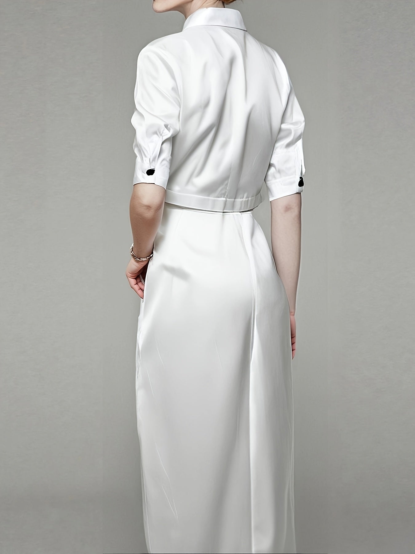 Elegant Light Blue Women'S Summer Casual Flap Collar Dress Set - Sleeveless Top with Pockets, High-Waisted Skirt with Slit, Stylish Black Heels, Perfect for Spring and Summer, Casual Attire|Modern Casualwear|Pocketed Skirt