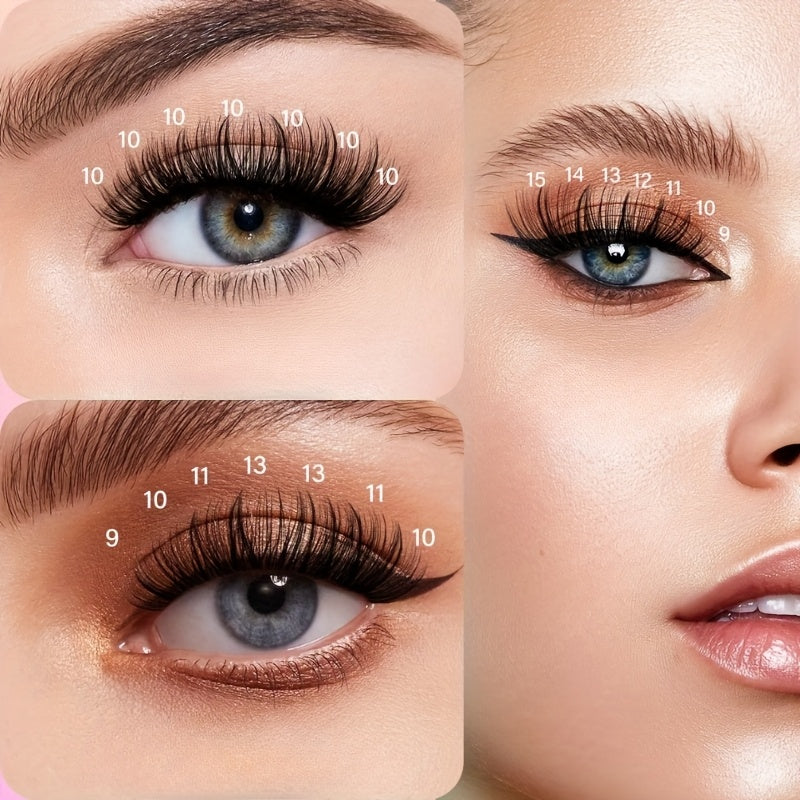 Multi-Style Lash Book Kit - Natural & Fluffy Mix Length Individual Lashes with Tweezer, Bond & Seal, Remover, Comfortable Wear At Home, Beginner-Friendly, Wispy, Dramatic Volume Lash Book Set Perfect Valentine's Day Gifts