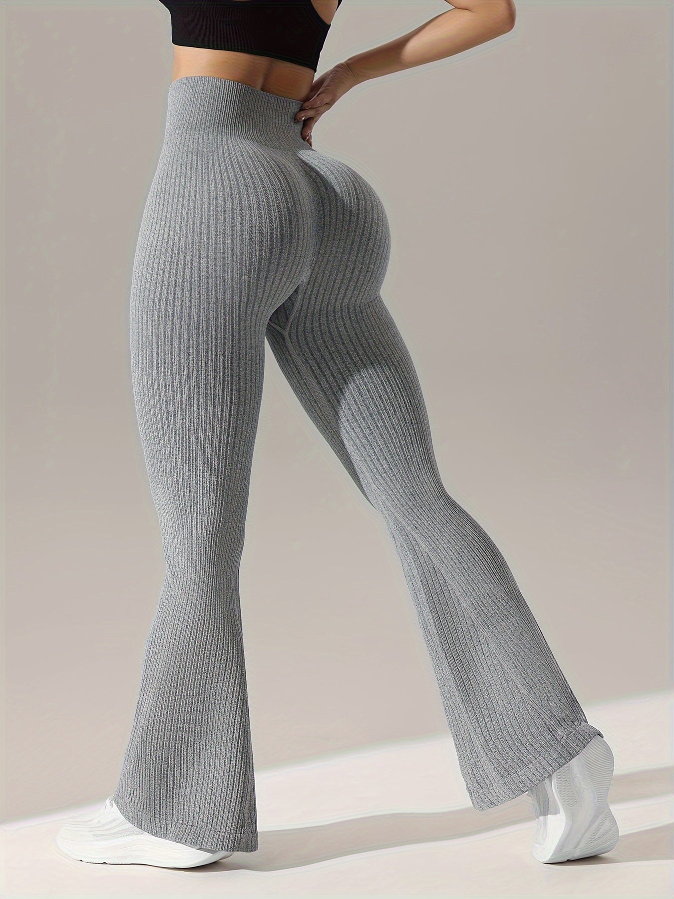 High Stretch Flared Leg Yoga Pants for Women - Ultra Comfy, Wide Waistband, Elastic Closure, Machine Washable - Ideal for Sports and Activewear