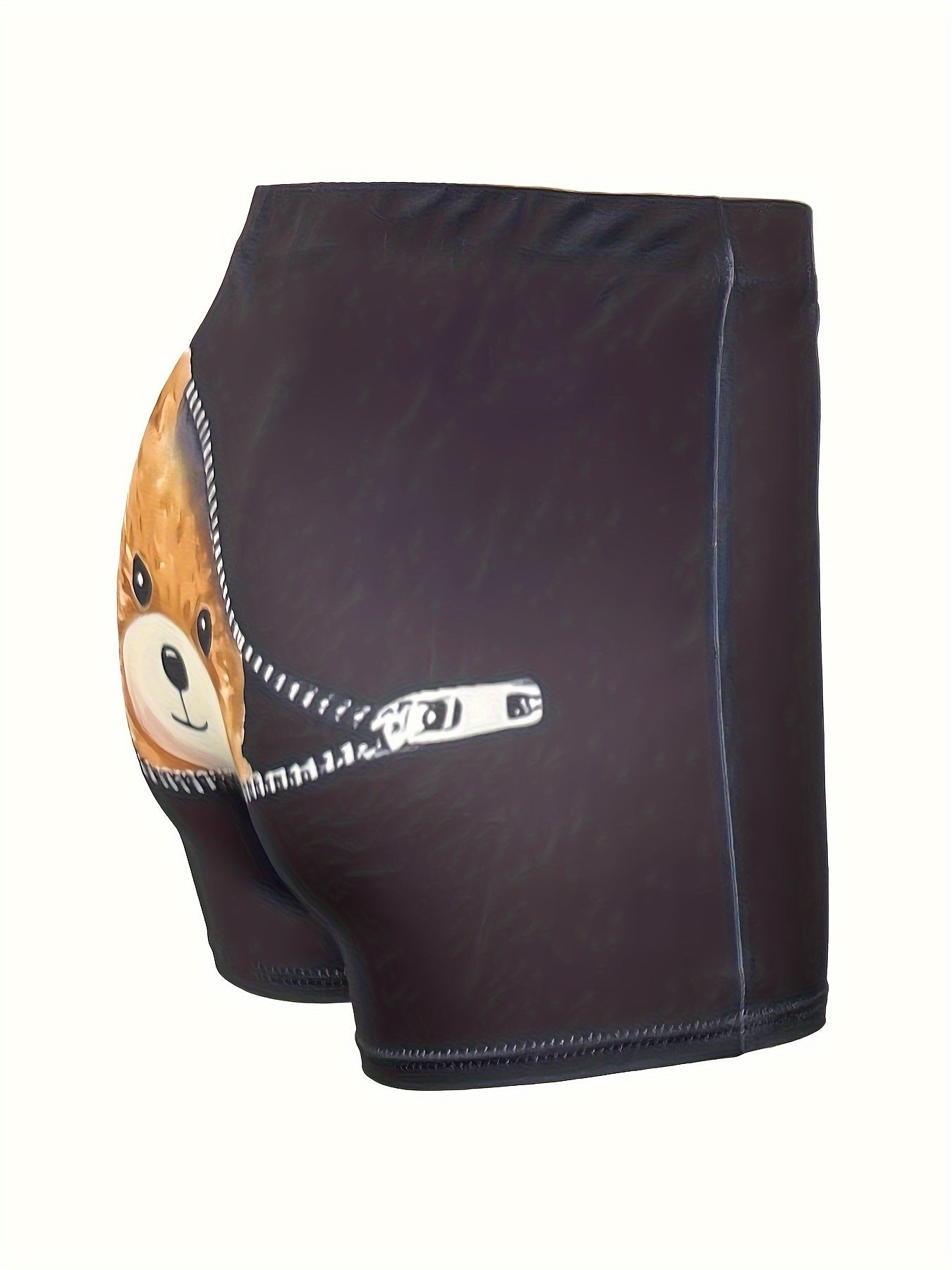 Teddy Bear Print Skinny Shorts, Casual Elastic High Waist Shorts For Spring & Summer, Women's Clothing