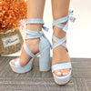 High Heels Chunky Block Platform Heels For Women Strappy Gladiator Sexy Open Toe Heels Dressy Pumps Sandals