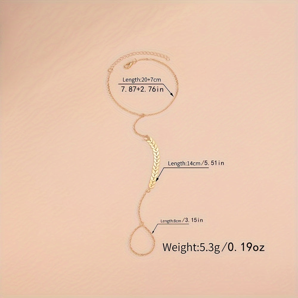 1pc Women’s Golden Alloy Airplane Toe Ring Anklet - Minimalist Vacation Style for Casual Attire or Music Festivals, Casual Wear | Simple Style | Sleek Finish