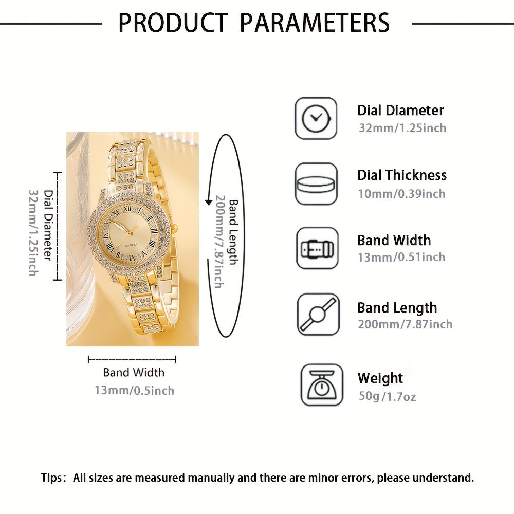 Charm Two Pieces; Simple and Elegant Ladies Round Dial Quartz Watch - Niche Luxury Bracelet with Fashion-Forward Design for Every Occasion