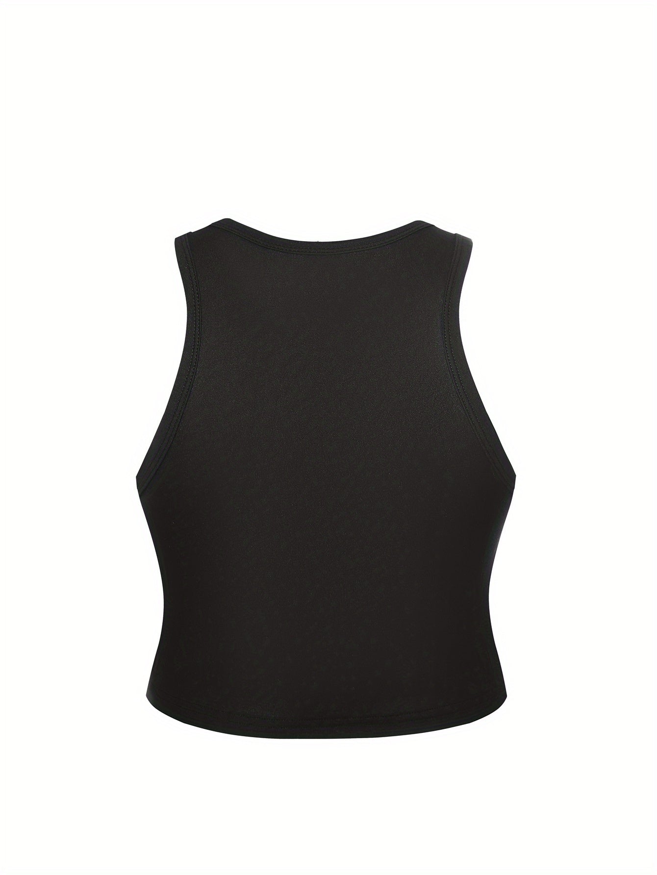 Women's Y2K fashion letter print, round neck short sleeved tank top with camisole, trendy spring and summer seasonal artistic Women's holiday party clothes, popular cute loose dopamine 's youthful style