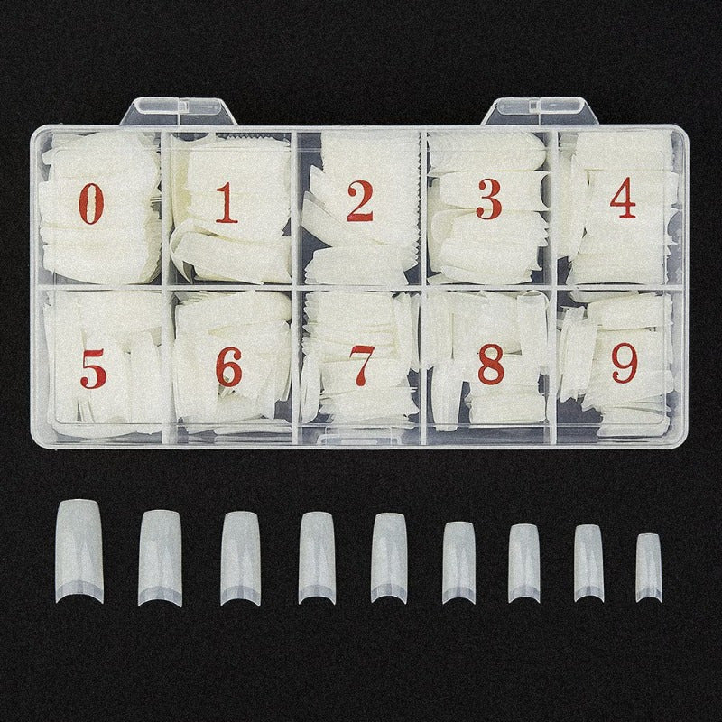 Acrylic Nail Tips Natural 500pcs French Artificial False Tip for Manicure Nails Art Salons and Home DIY