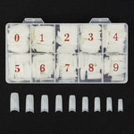 Acrylic Nail Tips Natural 500pcs French Artificial False Tip for Manicure Nails Art Salons and Home DIY