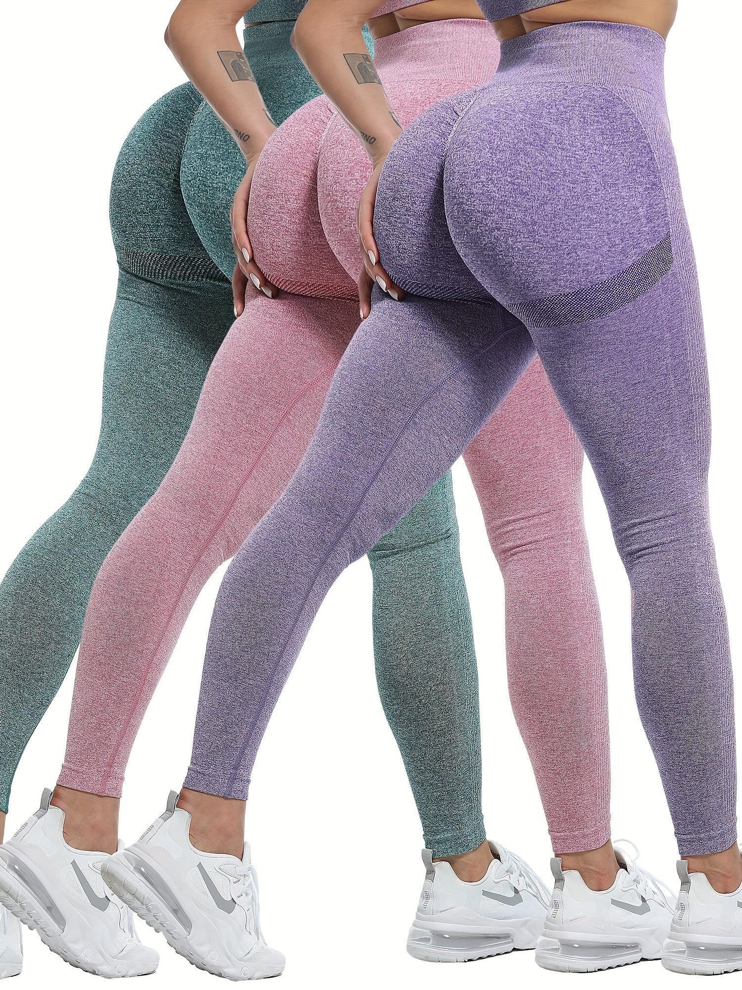 3pcs Women Seamless Soft Sports Leggings, High Waisted Workout Gym Yoga Pants - Breathable, Stretchy Fabric - For Women - Perfect for Yoga, Running, Fitness - Ideal Gift for Fitness Enthusiasts