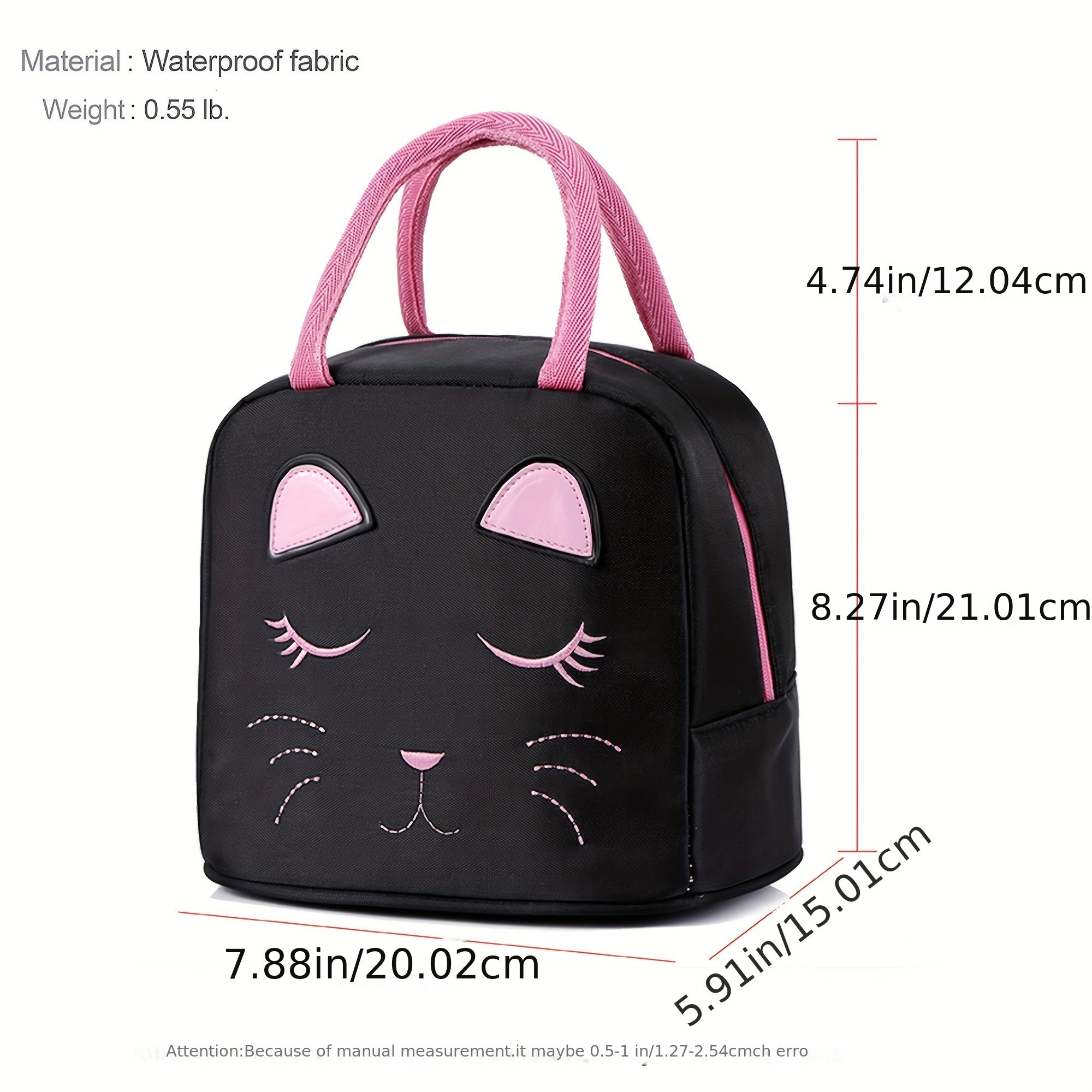 2pcs College Backpack with Lunch Bag Women's Backpack, Cute Backpack, Women's Bag, Cat Bag, Travel Backpack-Black