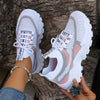 Women's Breathable Colorblock Knitted Sneakers - Stylish Low Top Running Trainers, Comfy Outdoor Sports Shoes, Plus Size
