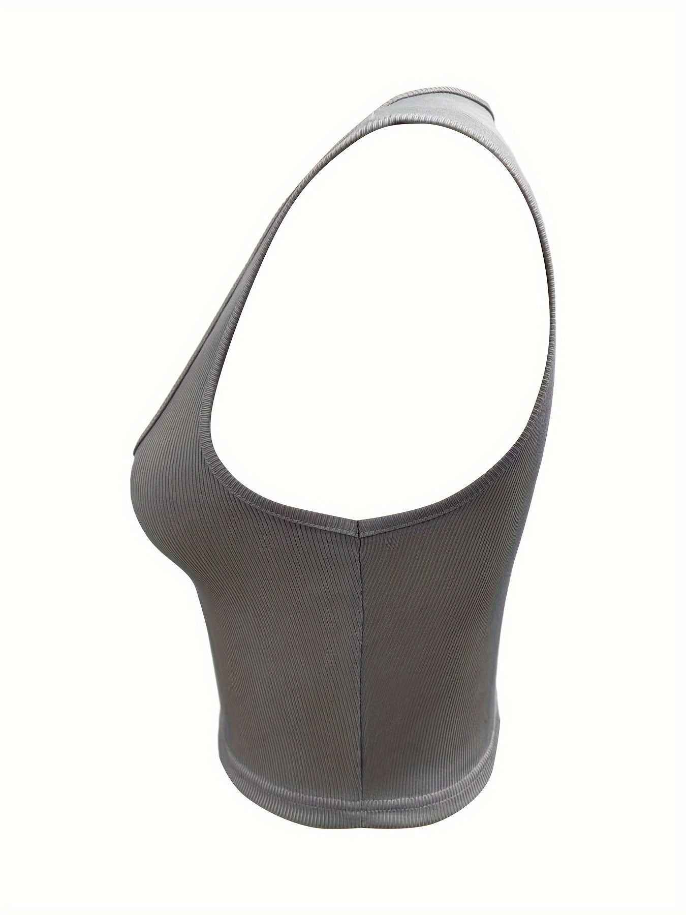 Solid Square Crop Tank Top, Casual Sleeveless Tank Top For Summer, Women's Clothing