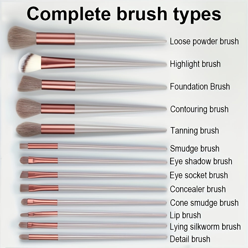 13-Piece Professional Makeup Brush Set – Soft Hypoallergenic Brushes for Foundation, Powder, Blush & Eyeshadow | Includes Kabuki Blending Brush | Perfect Gift for Valentine's Day or Birthdays