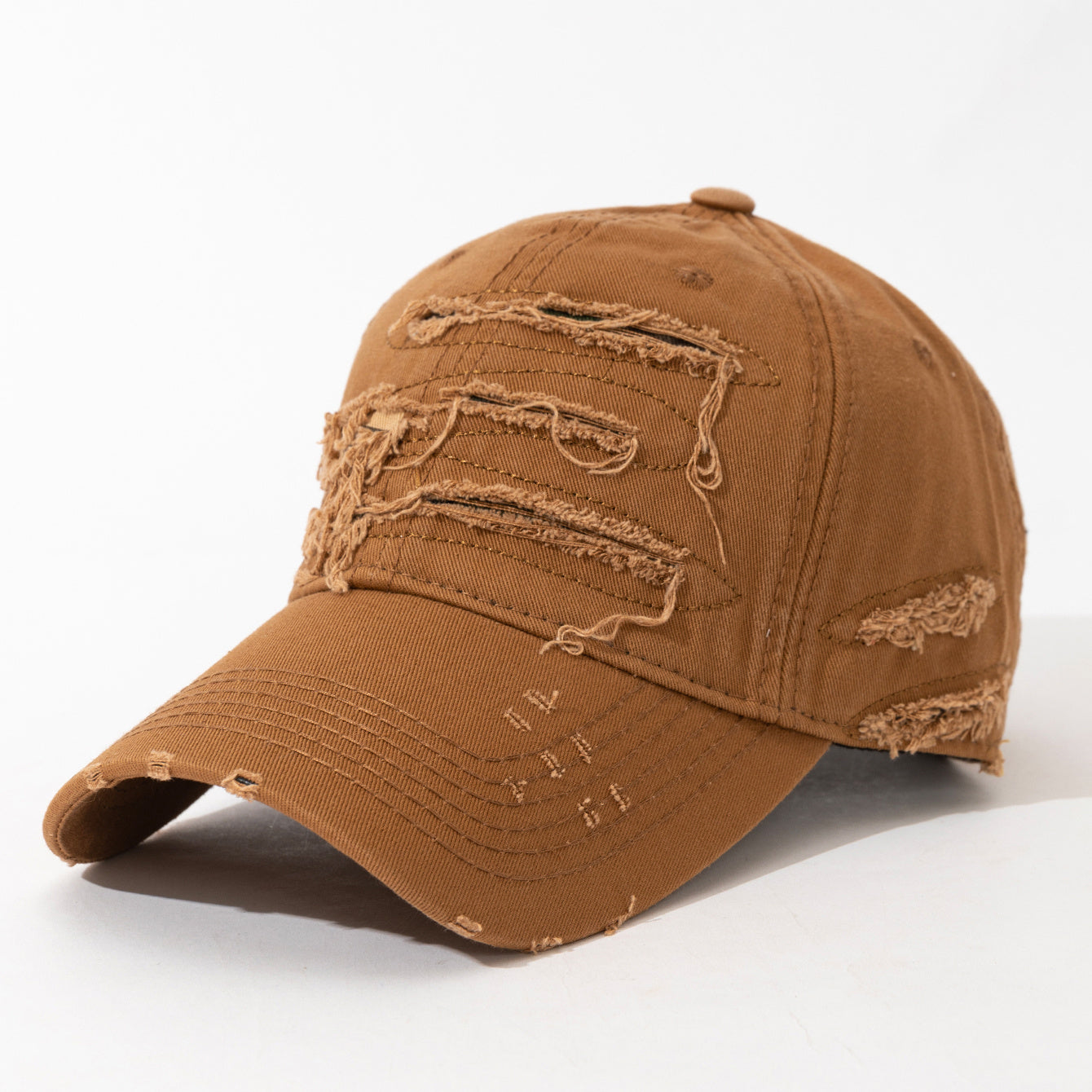 1pc Simple Polyester Baseball Cap, Embroidered Patches, Hole, Washed, Lightweight, Non-Stretch, Hand Wash or Professional Dry Clean, Solid Color, Spring Festival Valentine'S Day Gift