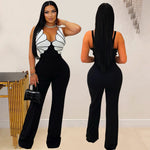 V-neck Sleeveless Slim-fit Jumpsuit Fashionable Womens Wear