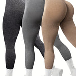 [3 Pack High-Waisted Tummy Control] 3 Pack Seamless High-Waisted Tummy Control Yoga Pants, Sport Style Athletic Leggings, Breathable Stretch Fabric for Gym & Casual Wear Wide Waistband