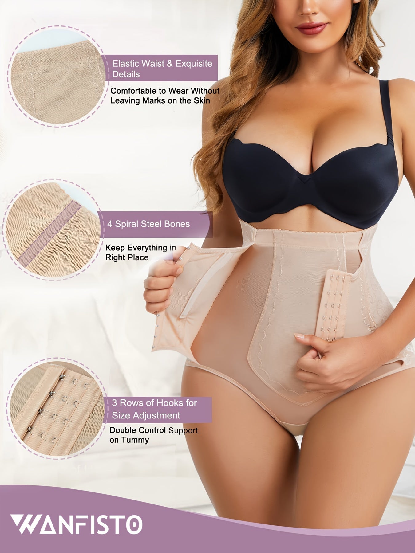 Wanfisto Butt Lifting Shapewear Panties - High Waist Tummy Control & Butt Enhancement - Nylon & Spandex Blend - For Women - Perfect for Everyday Wear & Special Occasions - Ideal Gift for Women
