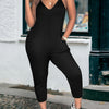 Solid Color Stylish Casual Pocket Jumpsuit