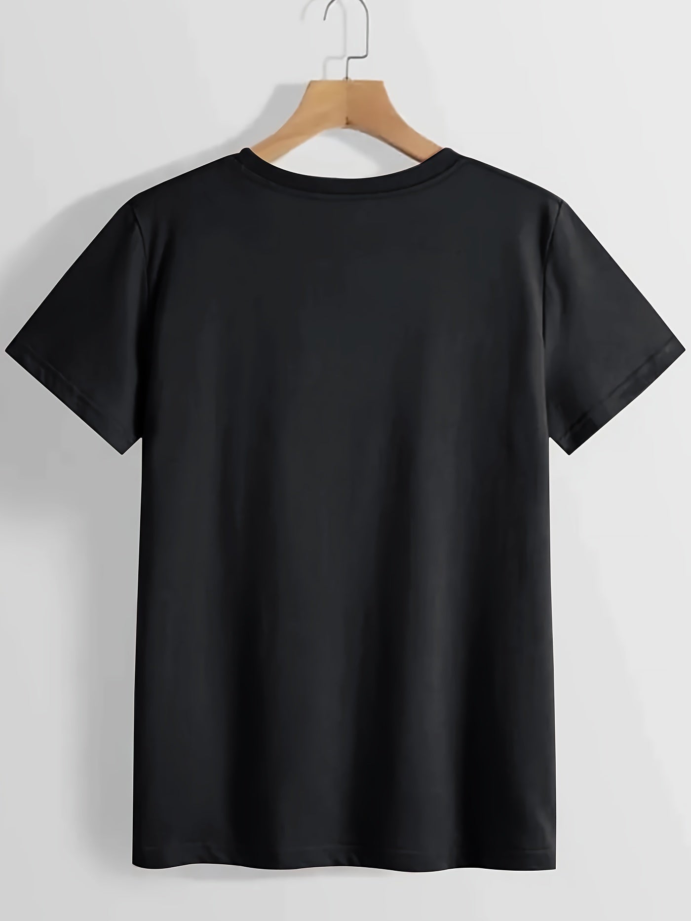 Drawing Print Crew Neck T-shirt, Casual Loose Short Sleeve Summer T-Shirts Tops, Women's Clothing