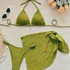 Women's Sexy Solid Color Bikini Swimsuit Three Piece Set