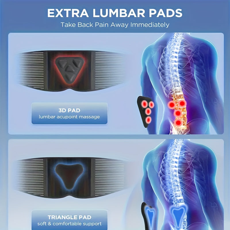 3D Lumbar Cushion for Back Support, Non-Slip 6X Back Support Strap, Optional Straps for Men And Women, Soft Breathable Mesh Fabric for Lumbar Support.