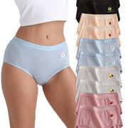 10 Pieces Comfortable Printed Women's Briefs, Fruit Botanical Print, Women's Underwear Panties