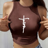 Women'S Y2K Fashion Letter Print, Round Neck Short Sleeve Cropped Tank Top, Trendy Spring And Summer Seasonal Artistic Women'S Festival Party Wear, Popular Cute Loose Dopamine Youthful Style.