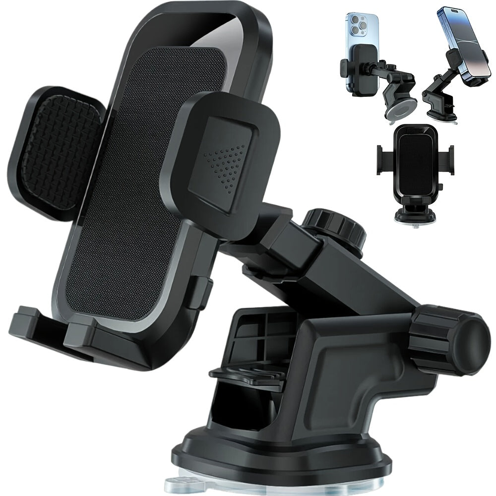 Car Dashboard Phone Holder - Adjustable Vertical And Horizontal, 360° Rotation, Waterproof ABS Material, Suitable for All Mobile Phones, Non-Slip Textured Grip, Hands-Free Driving Accessories
