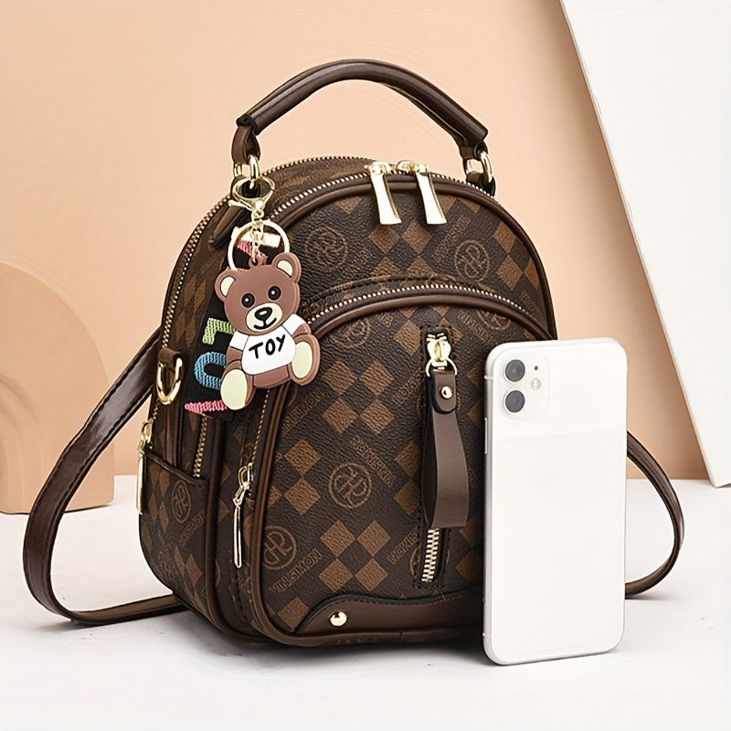 New Fashion All-match Simple Travel Backpack, Printed Small Backpack, Crossbody And Shoulder Dual-purpose Backpack