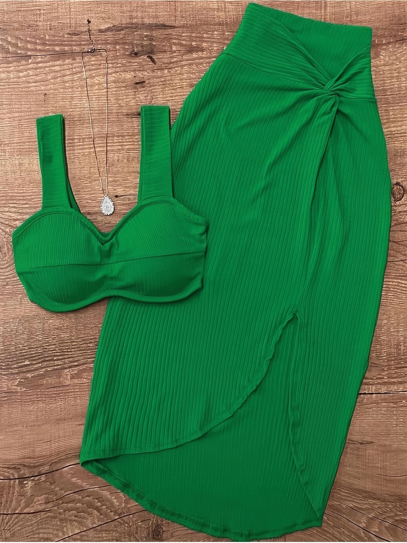 Casual Passionate Sexy Camisole Bra with a Twisted V-Shaped Skirt.