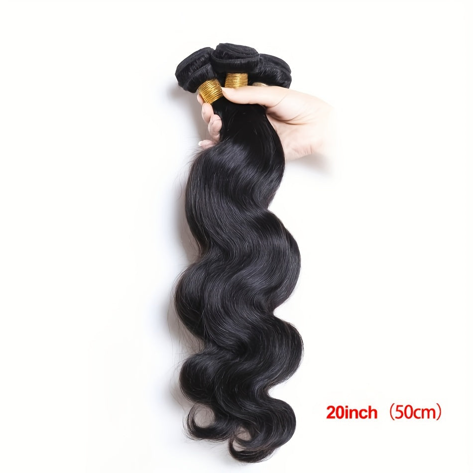 Body Wave 4 Bundles with Closure Brazilian 12A Unprocessed Virgin Human Hair 4x4 Free Part Closure Body Wavy Human Hair Bundles with Closure Natural Color Free Part HD Lace Transparent