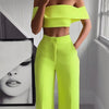 Women's fluorescent yellow one-shoulder dress, suitable for party wear