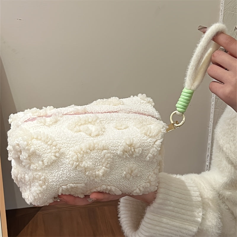 Sweet and Lovely Heart Hand Carry Pillow Bag Cosmetic Bag, Essential Travel Item for Women, Skin Care Storage Bag, Cosmetic Bag, Coin Lipstick Cosmetic Storage Bag, Travel Bag Storage Bag, Sanitary Napkin Storage Bag, Makeup
