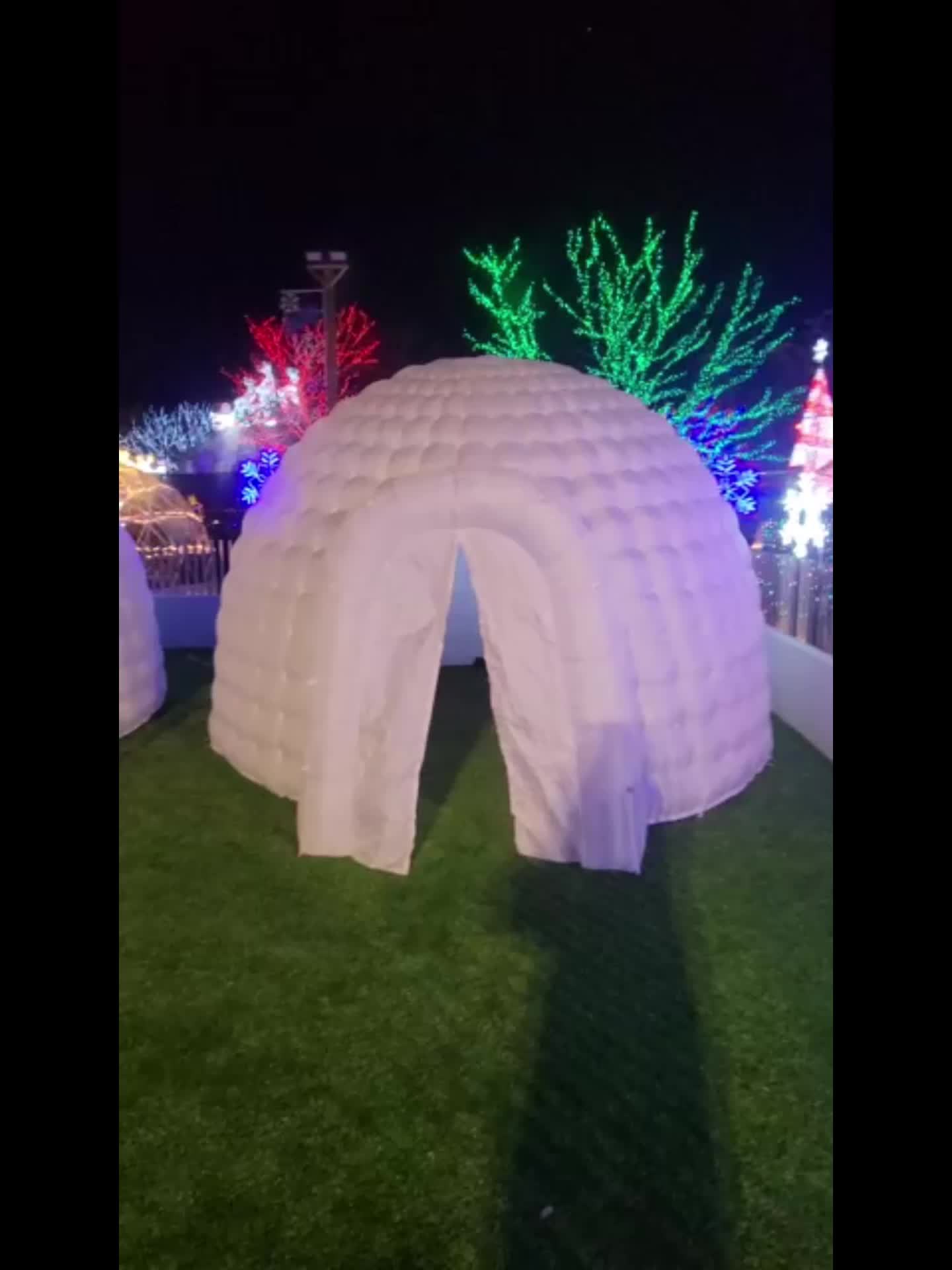 Inflatable Igloo Dome Event Tent (14x14x9FT) Dome With Air Blower And Light, Inflatable Party Tent For Wedding Party Exhibition Event Prom Birthday Advertising Bars