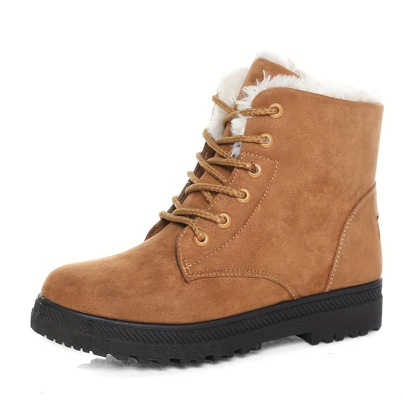 Women's Winter Ankle Snow Boots - Warm Fur Lined - Fabric Insole - Durable Outdoor Footwear