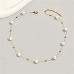 Random Number of Beads Faux Pearl Necklace - Elegant Simple Style Acrylic Jewelry for Daily Wear, Female Gift, Chains with Timeless Beauty and Versatility