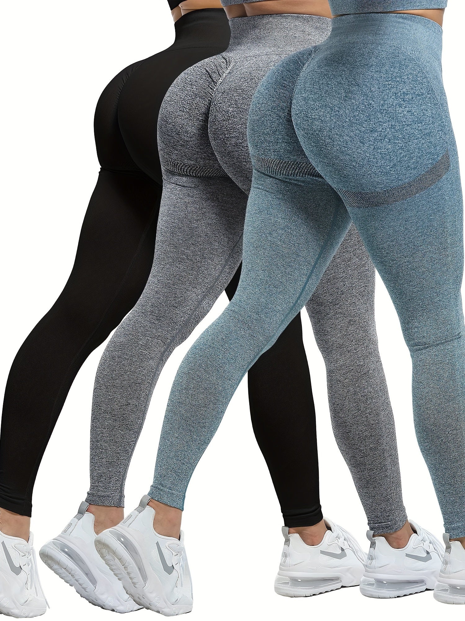 3pcs Women Seamless Soft Sports Leggings, High Waisted Workout Gym Yoga Pants - Breathable, Stretchy Fabric - For Women - Perfect for Yoga, Running, Fitness - Ideal Gift for Fitness Enthusiasts