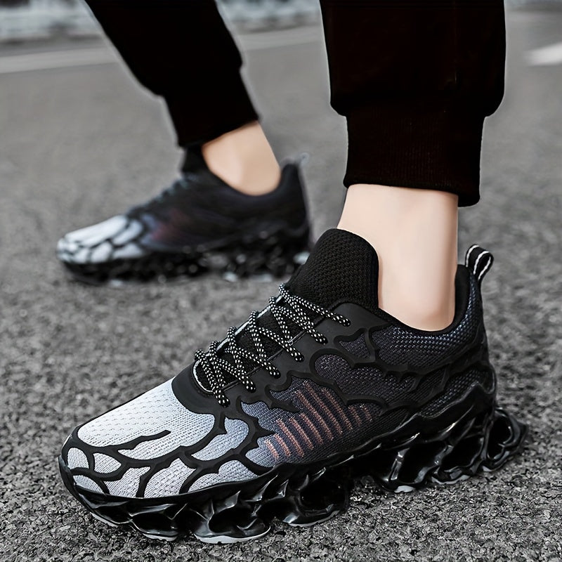 Women's Breathable Knit Blade Sneakers - Stylish Low-Top Sneakers with Transparent Bubble Sole, Lightweight & Comfortable for All-Day Wear