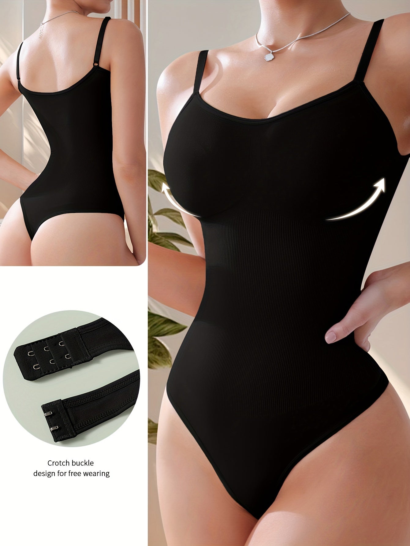 Breathable & Comfortable High-Waisted Bodysuit - Women's Seamless Shaping Cinched Waist Zipper - Stretchy & Supportive