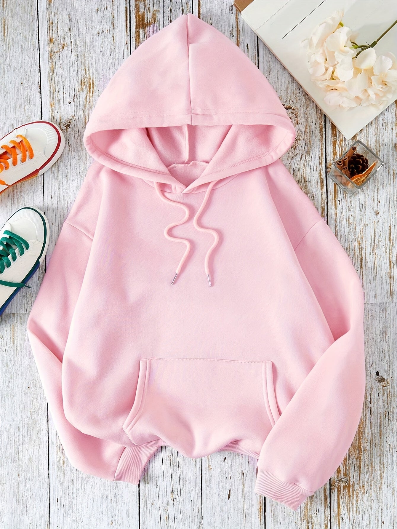 Faith Over Fear Inspirational Hoodie - Long Sleeve Sweatshirt with Kangaroo Pocket and Adjustable Drawstring