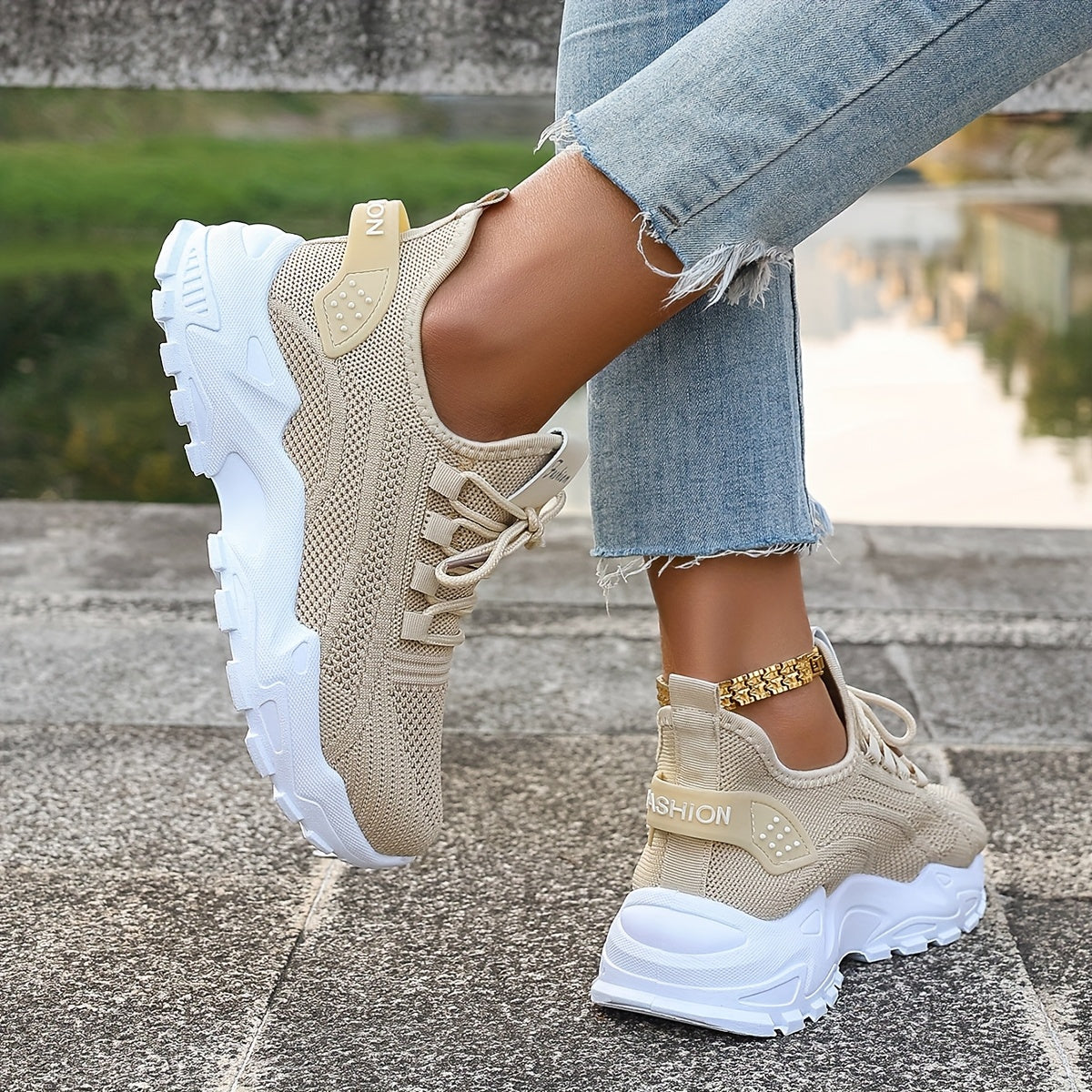 Women'S All-Season Knit Running Sneakers- Ultra-Breathable, Lightweight Low-Tops with Soft Soles for All-Day Comfort