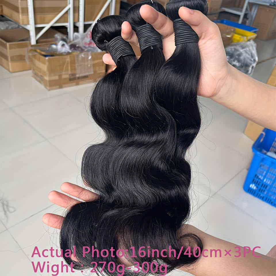 Body Wave Bundles Human Hair Brazilian Weaving Natural Black 3PC Bundles Deal Virgin Hair 30 Inch Raw Hair Extensions