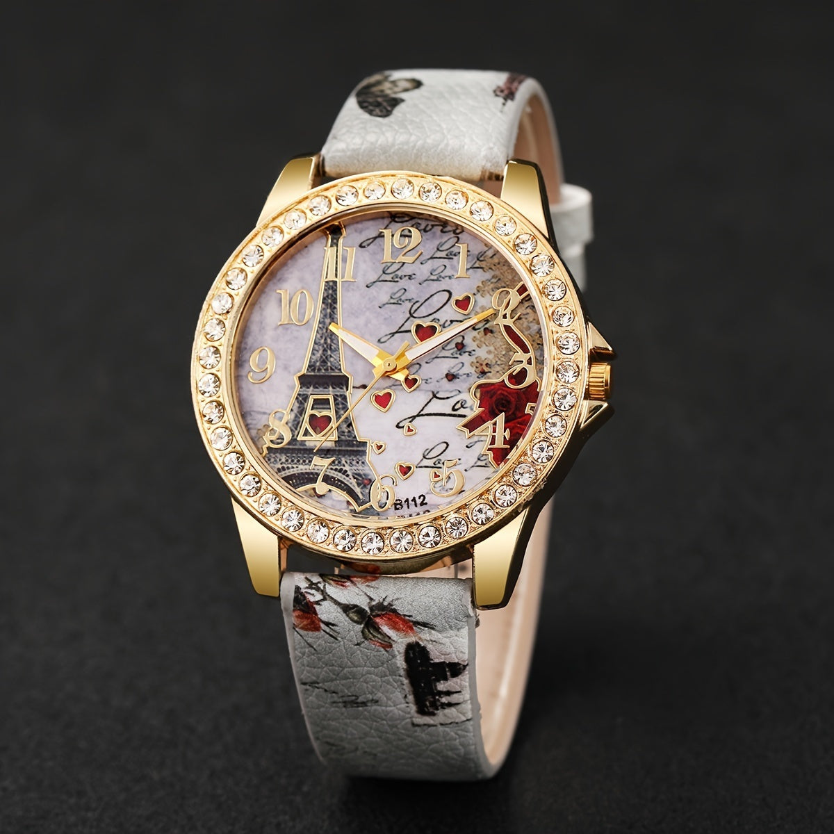Women's Fashion Casual Digital Tower Dial Quartz Watch + Bracelet Set 5pcs/set Does Not Include Watch Box