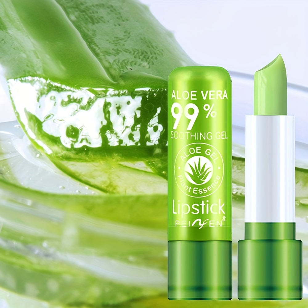3pcs Aloe Vera Hydrating Color-Changing Lip Balm Daily Lip Care Tool Autumn and Winter Hydrating Temperature-Changing Lip Lipstick